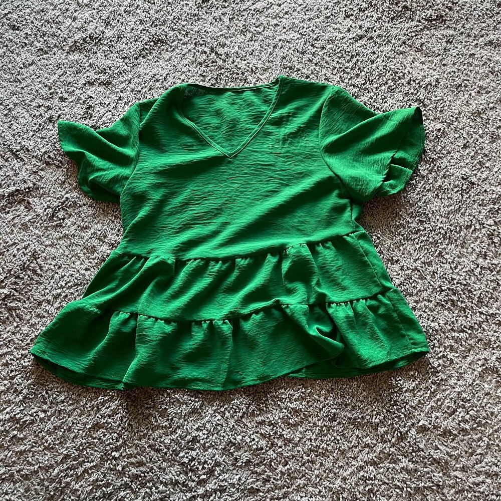 SHEIN Green Peplum Top